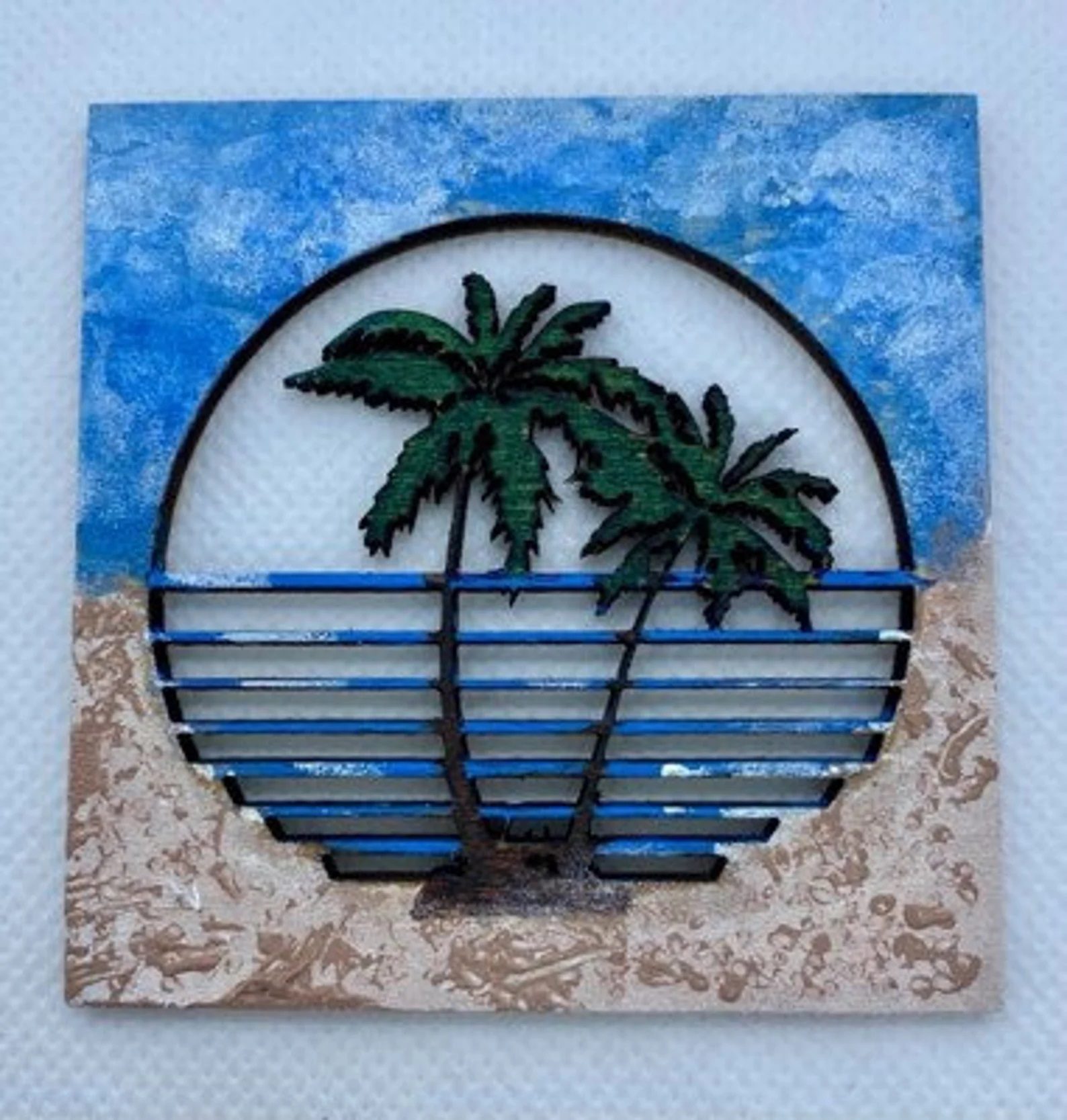 Dollhouse Miniature Palm Tree Wall Art – 1:12 Scale – Plain Maple – All ...